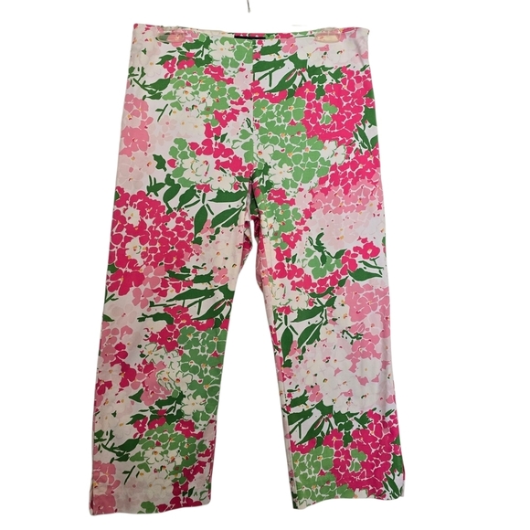 Ralph Lauren Pants - Ralph Lauren Floral Capris Pink White and Green